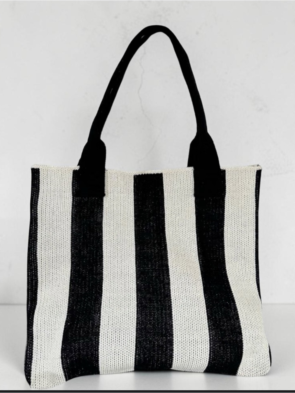 Black & White Striped Lounging Bag